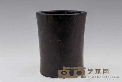 清 紫檀笔筒 高14cm；直径11.5